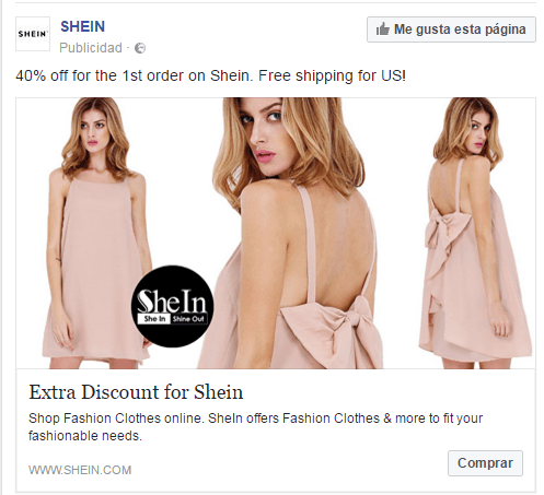 anuncio facebook shein