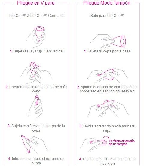 instrucciones para poner copa menstrual lily cup