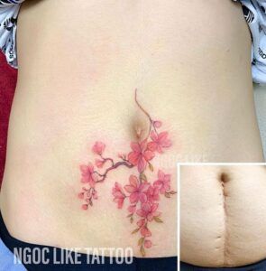 tatuaje para tapar cicatriz de cesárea vertical