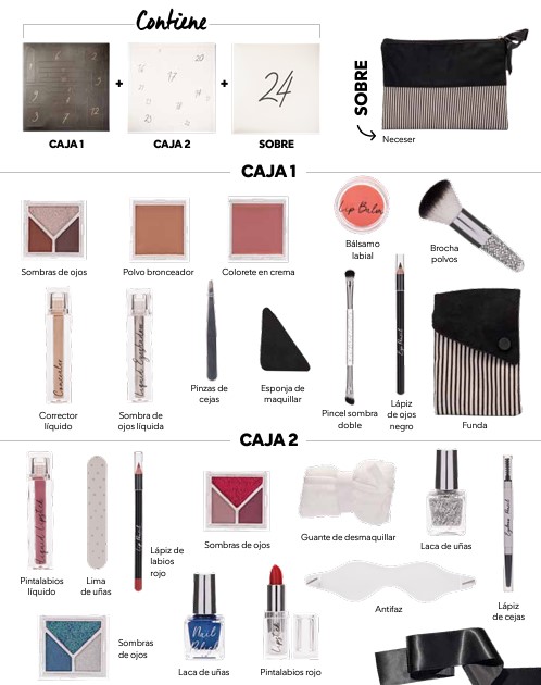Contenido calendario adviento maquillaje mercadona 2024 2025